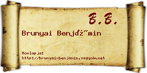Brunyai Benjámin névjegykártya